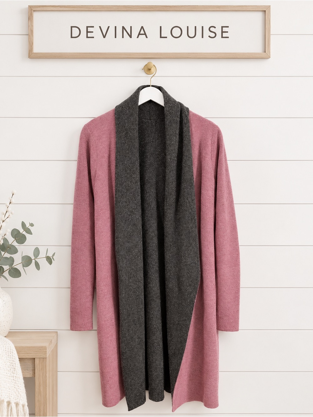 DEVINA LOUISE Handmade Wool Open Cardigan – Size M/L (estimated)